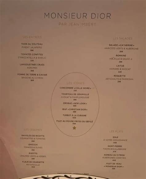 la patisserie dior paris|monsieur dior menu.